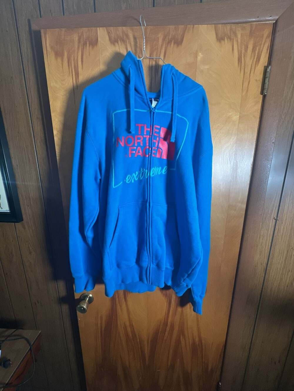The North Face Extreme Full Zip Blue Hoodie Retro Men's XL